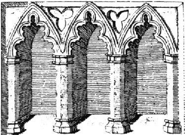 Sedila in chancel as drawn by Burton in 1620